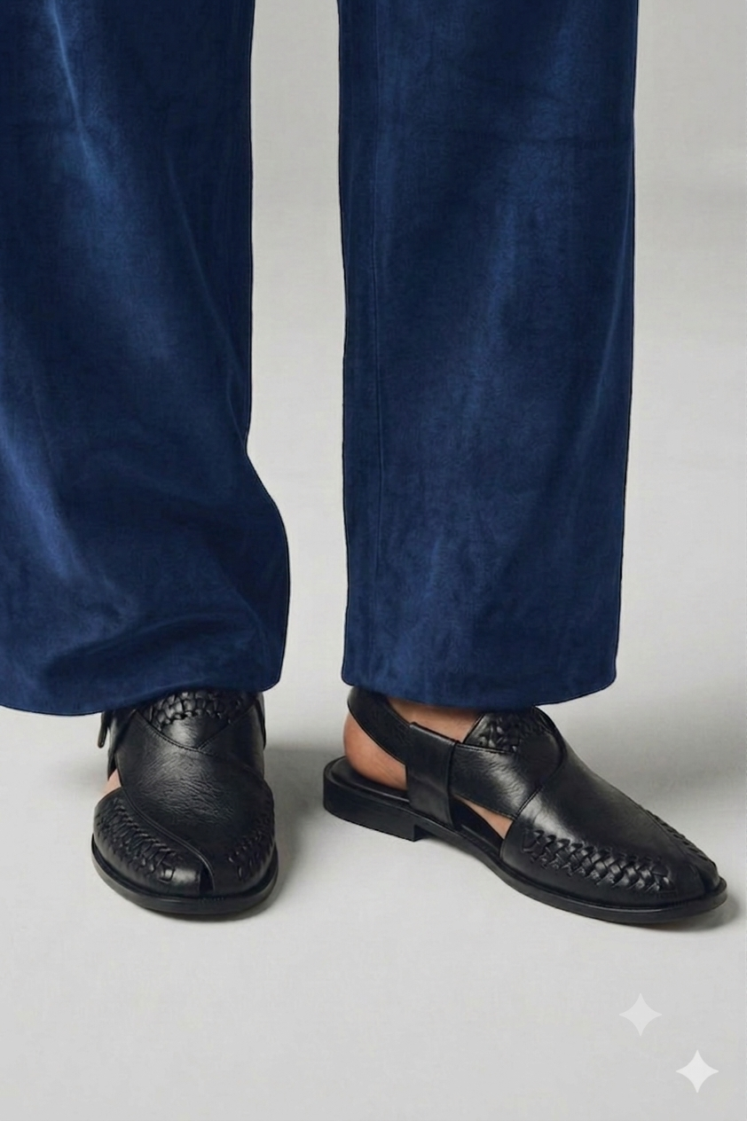 Premium Hand-Woven Leather Peshawari Sandals