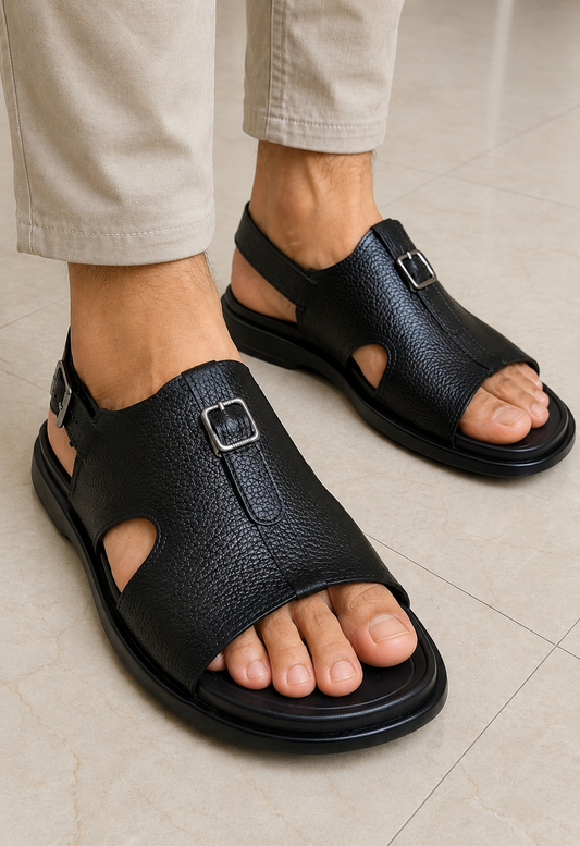 Classic Leather Buckle Sandals
